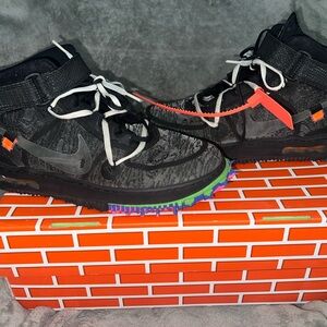 Nike X Off White Air Force Mid Black 2022 Size Men 9 Virgil DO6290-001 With Box